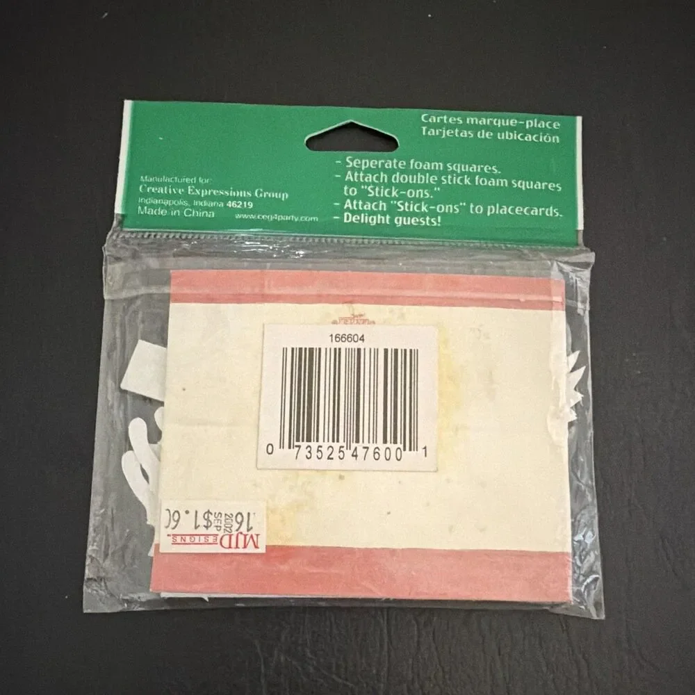 Creative Expressions Group Christmas Holly Place Cards 12 + 12 Stick-Ons Paper